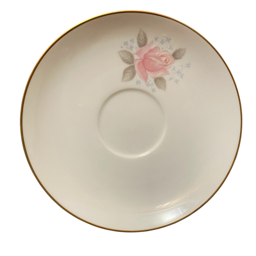 1960's Noritake Roseville Dinnerware Plate Floral Patterned Pink Rose Set of 6 - Picture 4 of 7